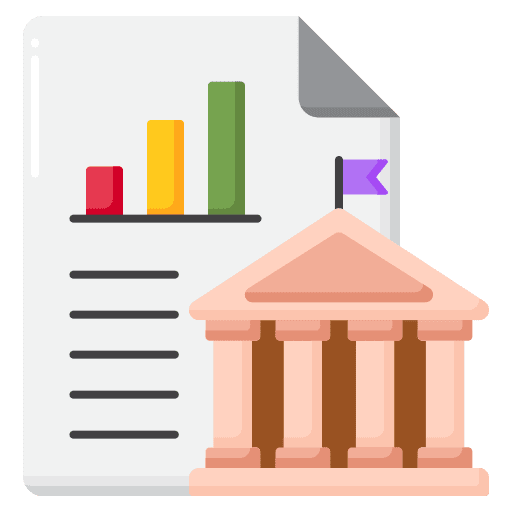 Governmental budget bank account investment icon
