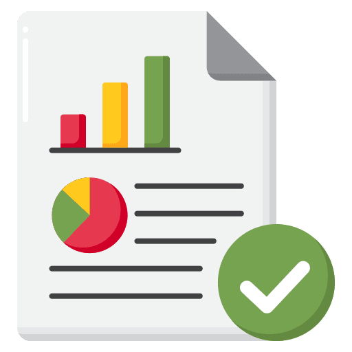 Reporting business and finance reporting standard icon