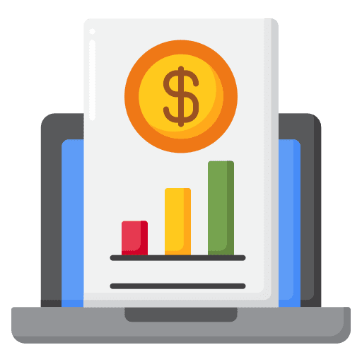 Software bar chart system report icon