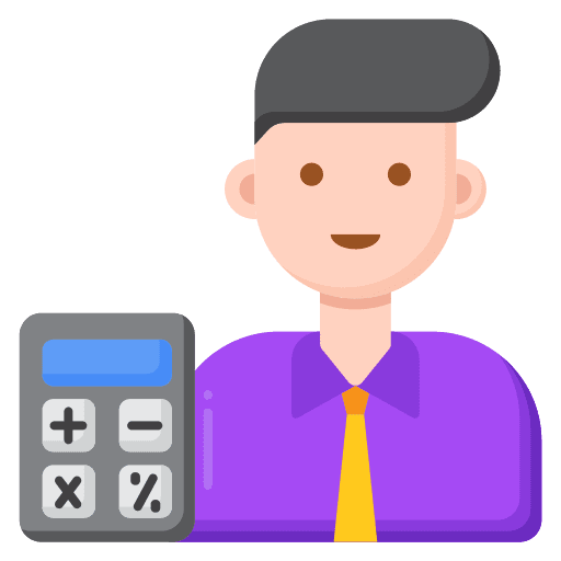 Accountant professions and jobs male manager icon