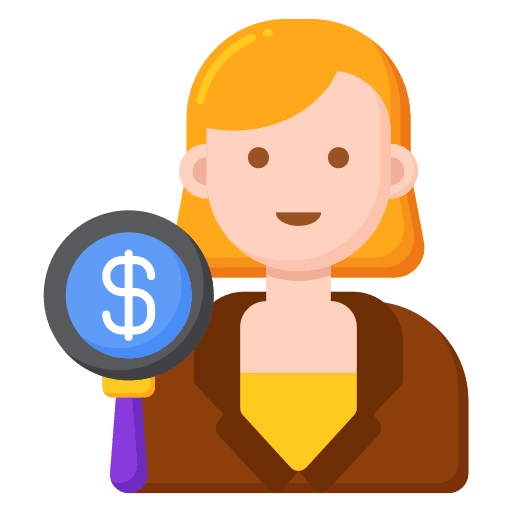 Auditor professions and jobs work female icon
