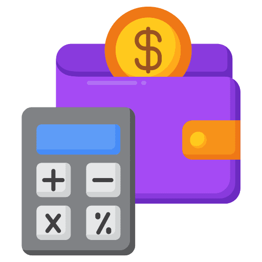 Budget money currency calculator icon