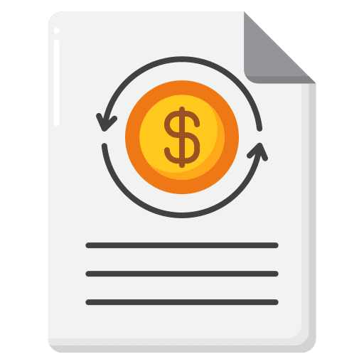 Cash flow file arrows business and finance icon