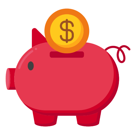 Piggy bank saving save coin icon