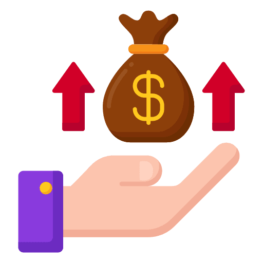 Revenue business and finance hand revenue icon