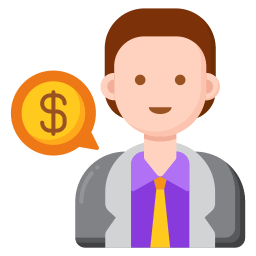 Financial advisor male business budget icon