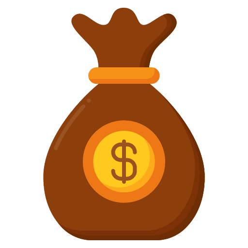 Money bag currency bank business icon
