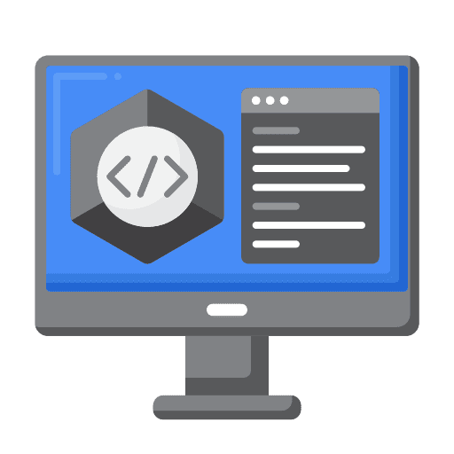 3d programming web development coding equipment icon