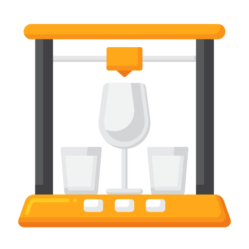 3d glassware production glasses equipment icon