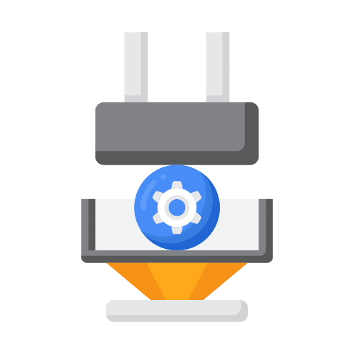 Processing light industry 3d printing icon