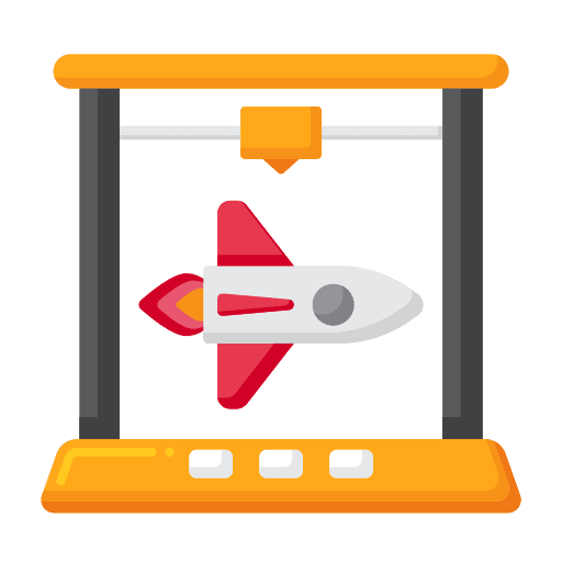 Rocket engineering equipment plastic icon