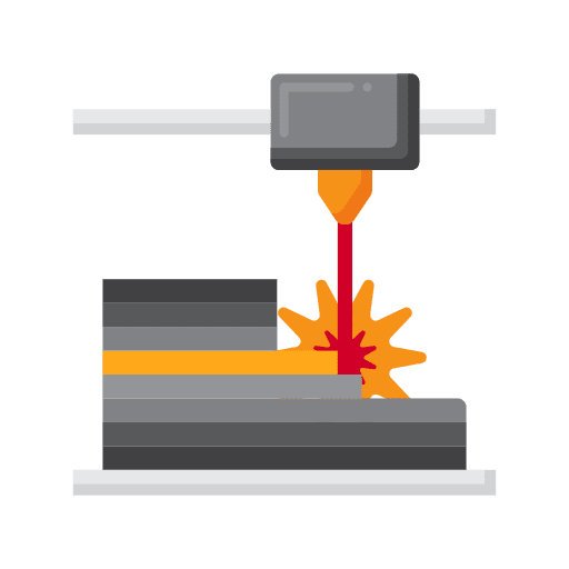 Laser production electronics 3d printing icon