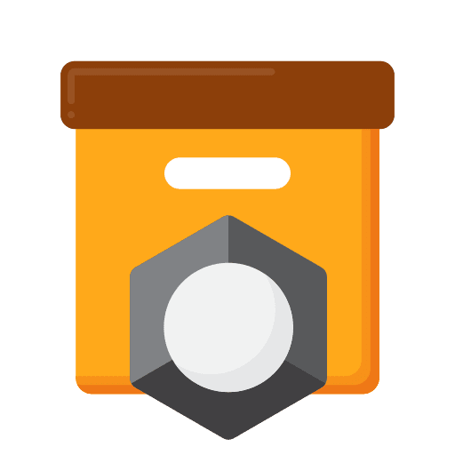 Packaging packaging box gear icon