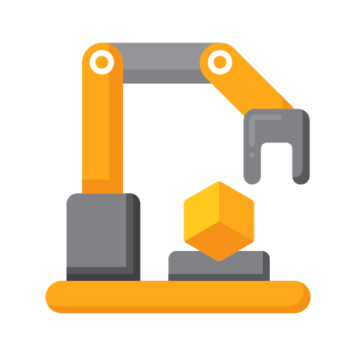 Robotics conveyor manipulator mechanical arm icon