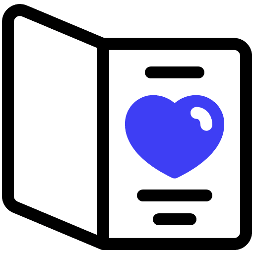 Greeting card heart love and romance greeting card icon
