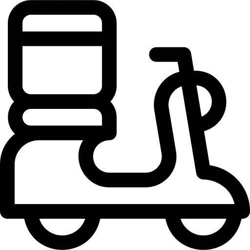 Food delivery transportation moped food delivery icon Food delivery transportation moped food delivery icon