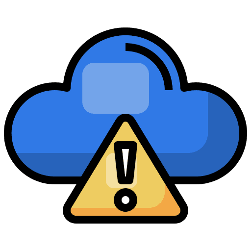 Cloud storage warning cloud storage data storage icon Cloud storage warning cloud storage data storage icon