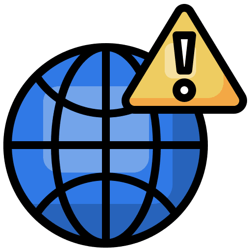 Globe user earth grid alert icon Globe user earth grid alert icon
