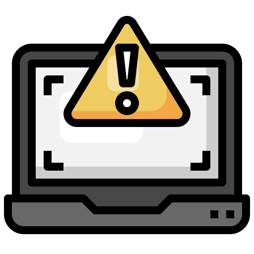 Laptop signaling electronics alert icon Laptop signaling electronics alert icon