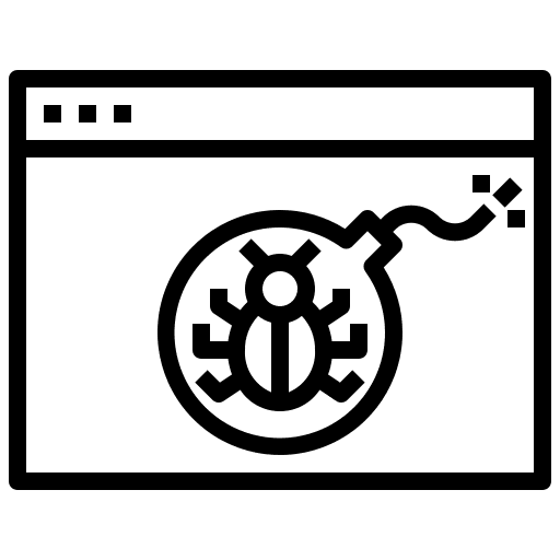 Bomb security laptop cybercrime icon