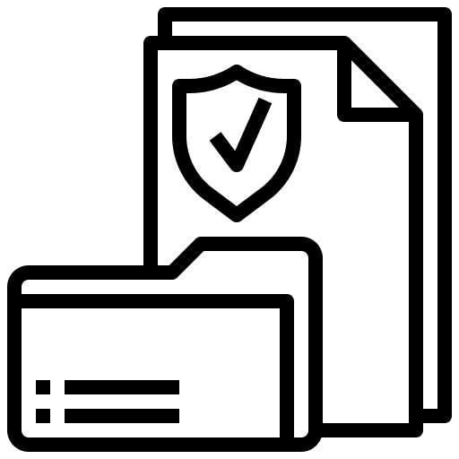 Document protection document files and folders icon