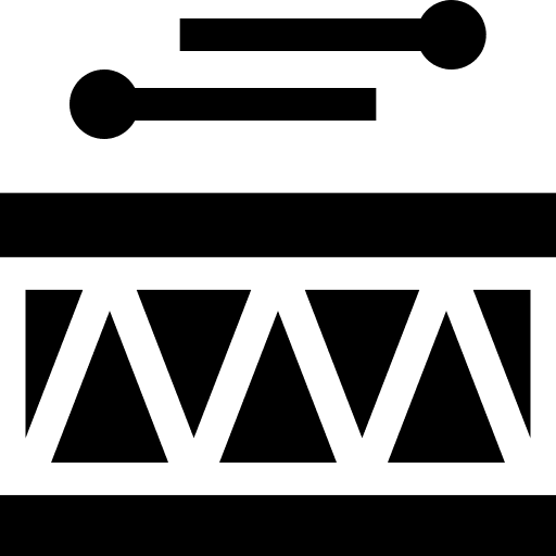Drum percussion instrument music and multimedia orchestra icon Drum percussion instrument music and multimedia orchestra icon