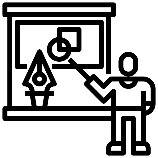Teaching lessons training skill icon