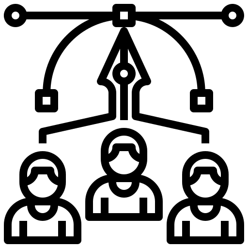 Teamwork group members network icon