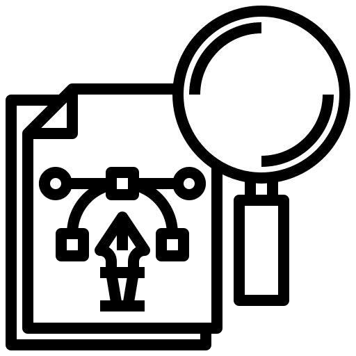 Research research and development loupe searching icon Research research and development loupe searching icon