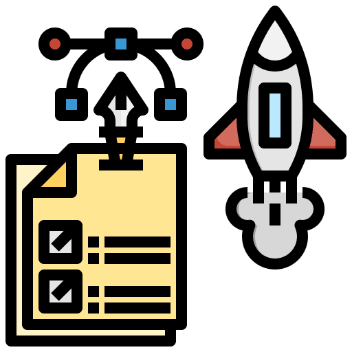 Innovation start button innovation rocket icon Innovation start button innovation rocket icon