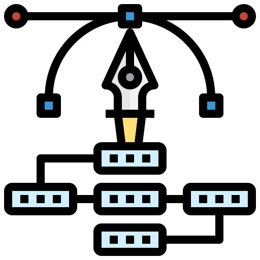 Planning direction business and finance flux icon