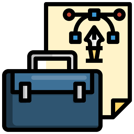 Portfolio briefcase business art and design icon Portfolio briefcase business art and design icon