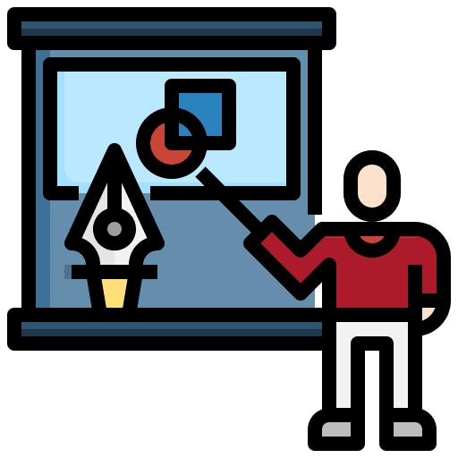 Teaching skill conference room training icon