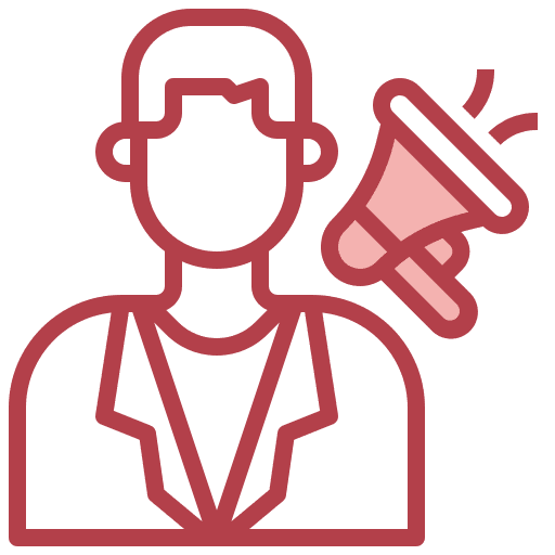 Marketing blogger loud speaker influencer icon