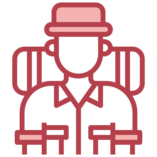 Traveller foreigner free time professions and jobs icon
