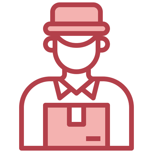 Deliveryman business and finance shipping box box icon Deliveryman business and finance shipping box box icon
