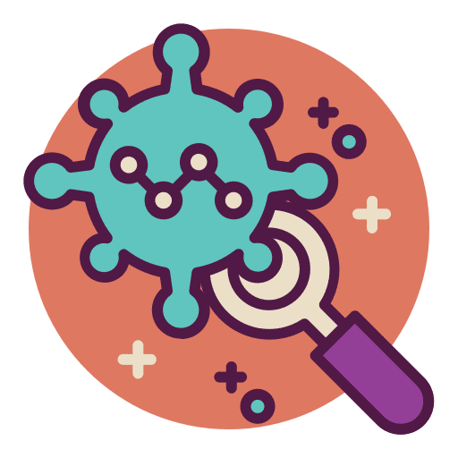 Coronavirus identification laboratory bacteria icon Coronavirus identification laboratory bacteria icon