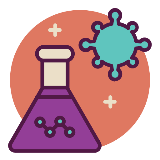 Medical lab flask bacteria infection icon Medical lab flask bacteria infection icon