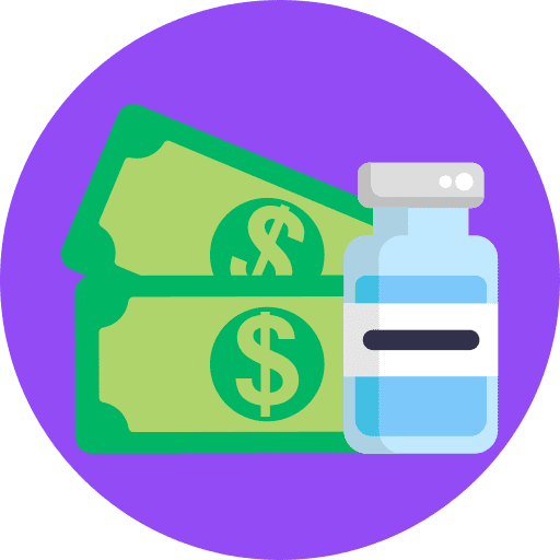 Cost vaccine price medicine icon