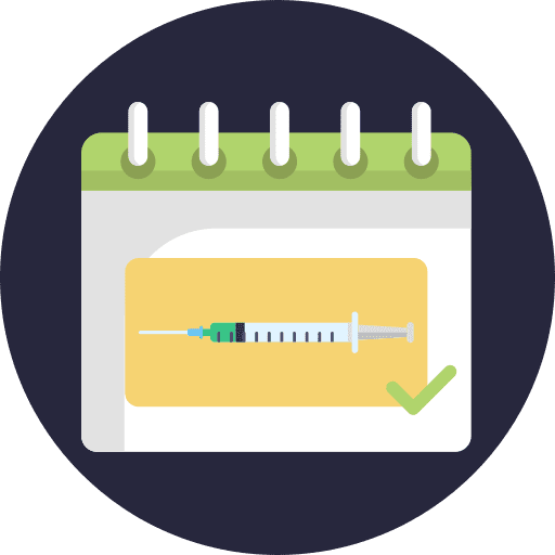 Injection injection time and date health care icon