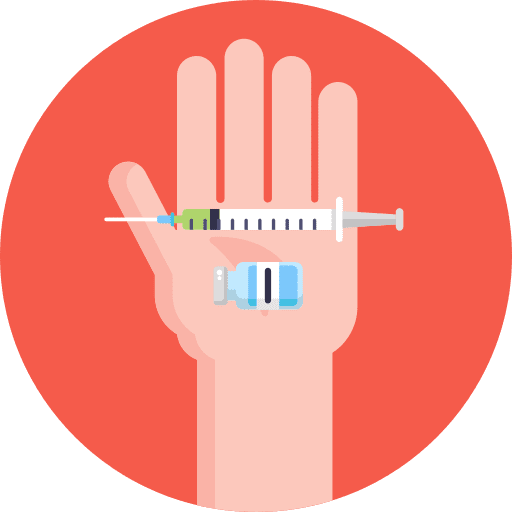 Injection syringe health care hand icon