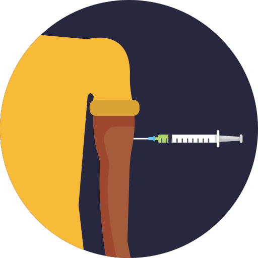 Injection syringe injection arm icon
