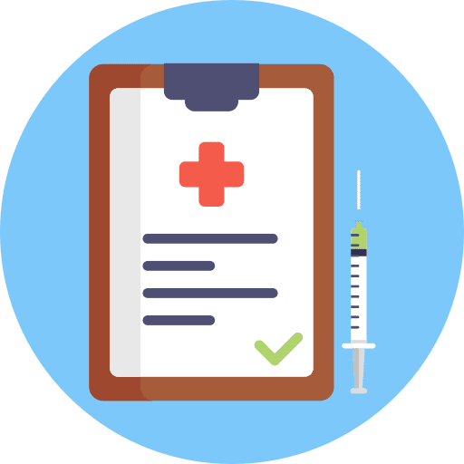 Medical report vaccine syringe healthcare and medical icon