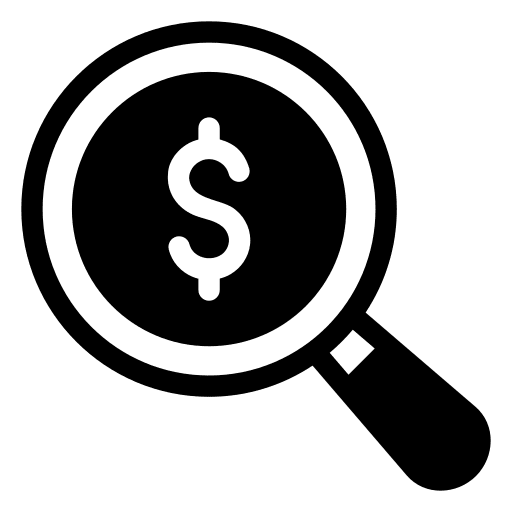 Search currency money dollar icon