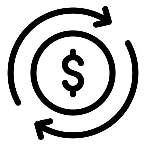 Dollar revenue profit refresh icon