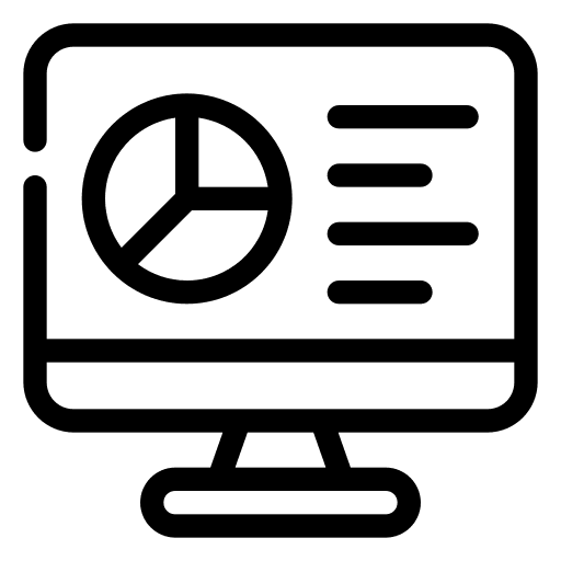 Pie chart business and finance pie chart monitor icon Pie chart business and finance pie chart monitor icon