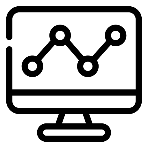 Statistics business and finance stats monitor icon Statistics business and finance stats monitor icon