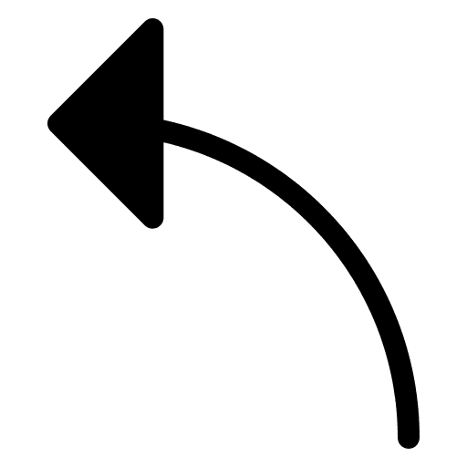Arrow left orientation curve arrow left icon