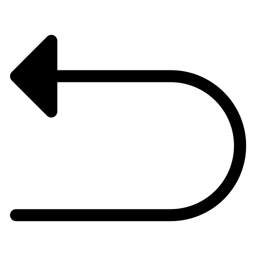 Arrow left u turn return back icon