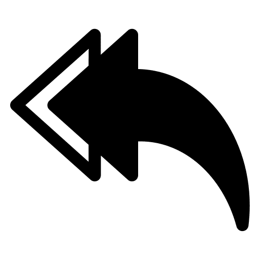 Arrow left arrows curved undo icon